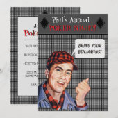 Phil's Retro Poker Night Invite Kaart (Voorkant / Achterkant)