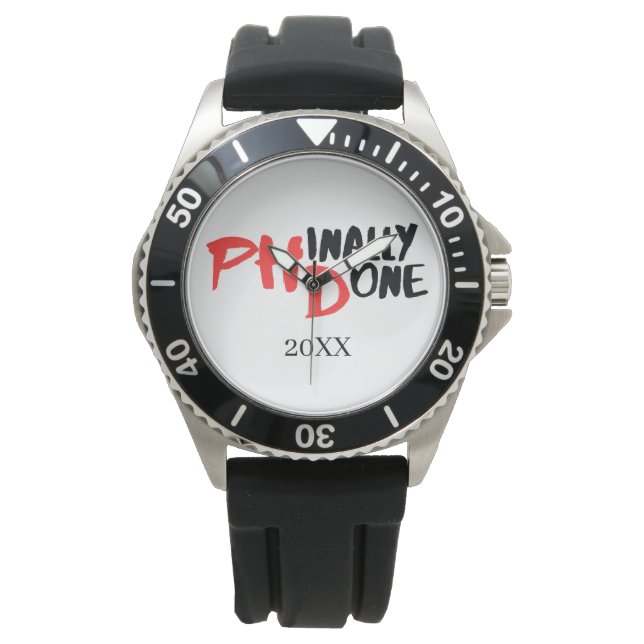 Phinaal-klaar - Funny PHD Afstuderen Quote Design Horloge (Voorkant)