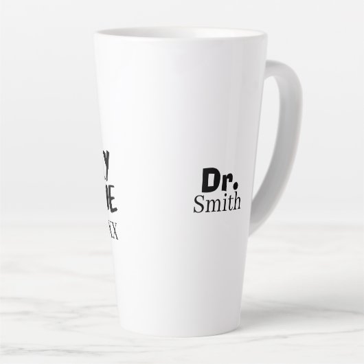 Phinaal-klaar - Funny PHD Afstuderen Quote Design Latte Mok (Rechterhoek)
