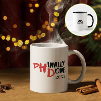 Phinaal-klaar - Funny PHD Afstuderen Quote Design Mok