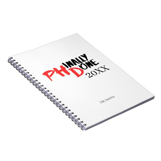 Phinaal-klaar - Funny PHD Afstuderen Quote Design Notitieboek (Rechterzijde)