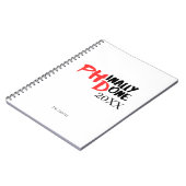 Phinaal-klaar - Funny PHD Afstuderen Quote Design Notitieboek (Linkerzijde)