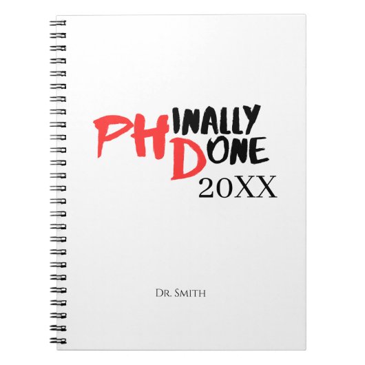 Phinaal-klaar - Funny PHD Afstuderen Quote Design Notitieboek (Voorkant)