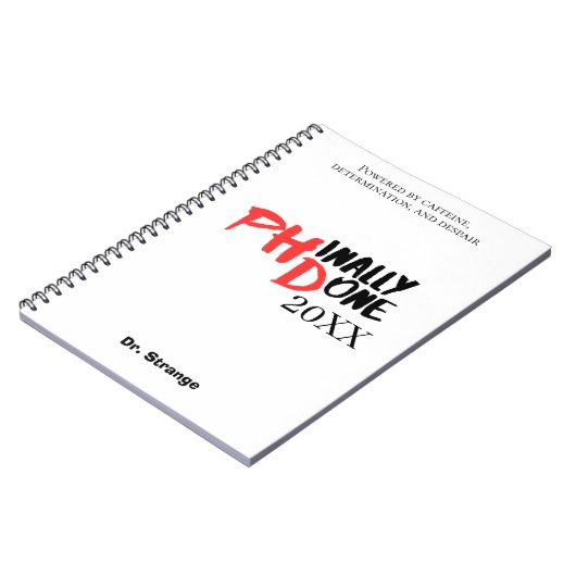 Phinally done - Funny PHD Graduation Quote Design Notitieboek (Linkerzijde)