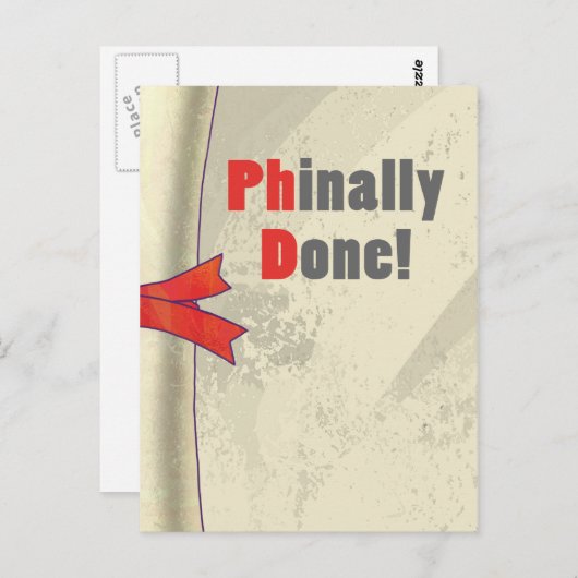 Phinally done Scroll Briefkaart (Voorkant / Achterkant)