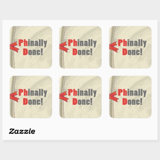 Phinally done Scroll Vierkante Sticker (Vel)