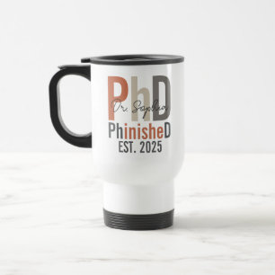 PhinisheD Gepersonaliseerde PhD Afstuderen Gift Reisbeker