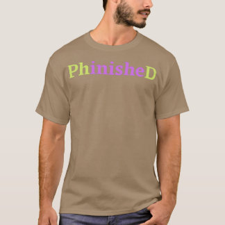 PhinisheD PhD in paars en groen T-shirt