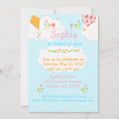 Phinwheels Airballon Kite Flower-uitnodiging Kaart (Voorkant)