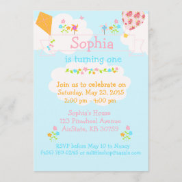 Phinwheels Airballon Kite Flower-uitnodiging Kaart