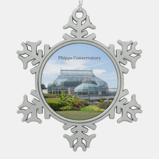 Phipps Conservatory- Tin Sneeuwvlok Ornament (Voorkant)