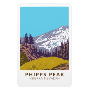 Phipps Peak Sierra Nevada Californische Vintage Magneet
