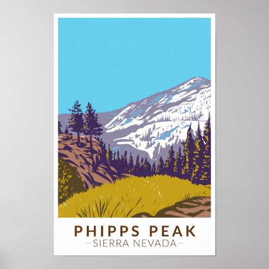 Phipps Peak Sierra Nevada Californische Vintage Poster (Voorkant)