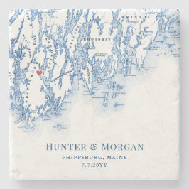 Phippsburg Maine Bestemming Trouwgunst Stenen Onderzetter