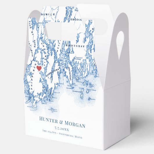 Phippsburg Maine Bestemming Trouwkaart Elegant Bedankdoosjes (Geopend)
