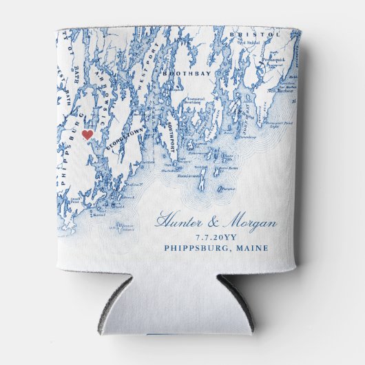 Phippsburg Maine Bruiloft Favor Drink Houder Blikjeskoeler (Voorkant)