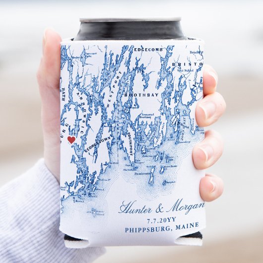 Phippsburg Maine Bruiloft Favor Drink Houder Blikjeskoeler