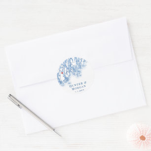 Phippsburg Maine Kaart Bruiloft Sticker Envelope S