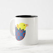 Phish Chick Fishman Donut Design Tweekleurige Koffiemok (Voorkant links)