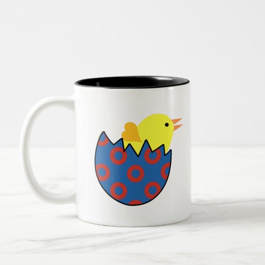 Phish Chick Fishman Donut Design Tweekleurige Koffiemok (Links)