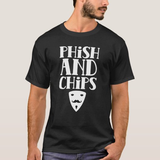 Phish-chips en computerchips hacken IT-hacker T-shirt (Voorkant)