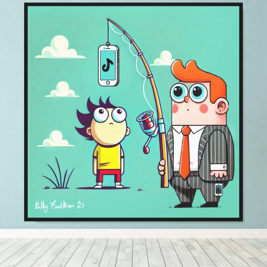 Phishing voor data canvas afdruk (Insitu (Houten vloer))