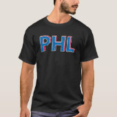 PHL Philadelphia Afkorting Letters in blauw rood T-shirt (Voorkant)