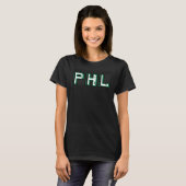 PHL Philadelphia Afkorting Letters Pixel Block T-shirt (Voorkant volledig)
