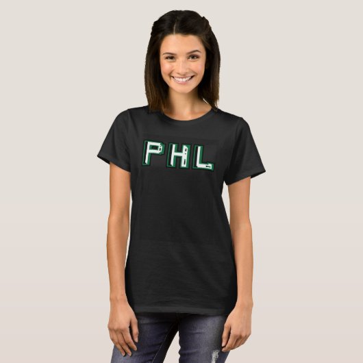 PHL Philadelphia Afkorting Letters Pixel Block T-shirt (Voorkant volledig)