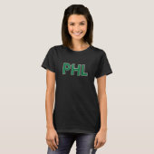 PHL Philadelphia Afkortingen in Groen T-shirt (Voorkant volledig)