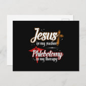 Phlebotomie is mijn therapie Jezus Phlebotomist Gi Briefkaart (Voorkant / Achterkant)