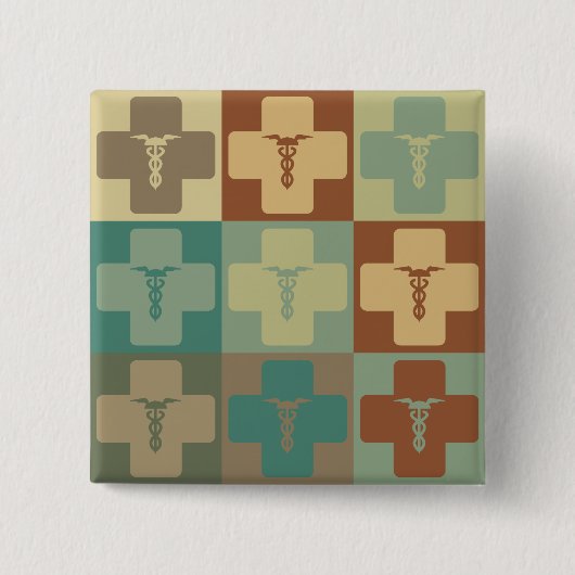 Phlebotomie Pop Art Vierkante Button 5,1 Cm (Voorkant)