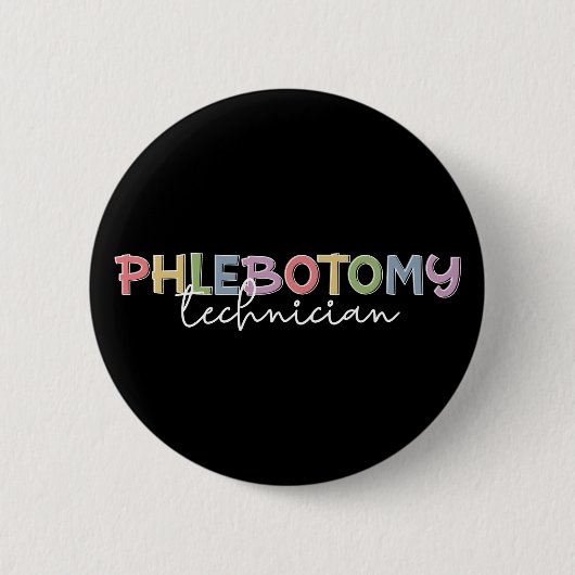 Phlebotomie-technicus PBT Phlebotomie-technologie Ronde Button 5,7 Cm (Voorkant)