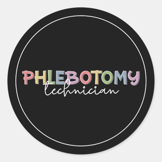 Phlebotomie-technicus PBT Phlebotomie-technologie Ronde Sticker (Voorkant)