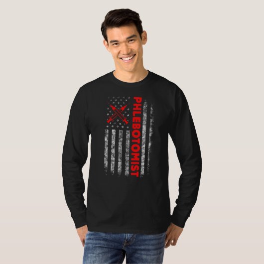 Phlebotomie-technicus Phlebotomist Nurse Usa Ameri T-shirt (Voorkant volledig)