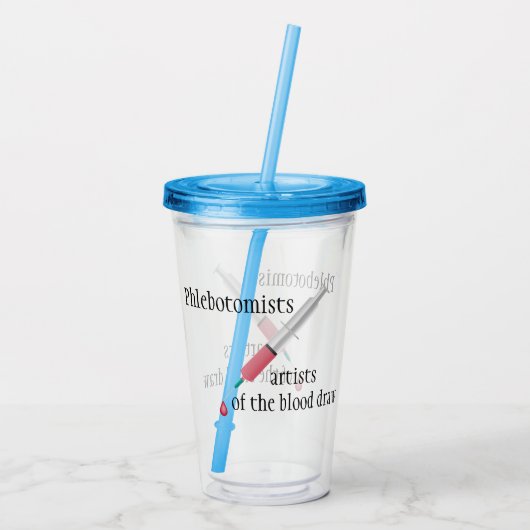 Phlebotomist Acryl Drinkbeker (Achterkant)