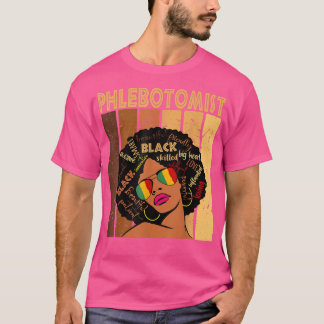 Phlebotomist Afro African American Women Black T-shirt