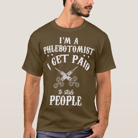 Phlebotomist Betaalde flebotometechnicus T-shirt (Voorkant)