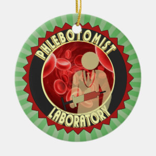 PHLEBOTOMIST BLOED LOGO KERAMISCH ORNAMENT