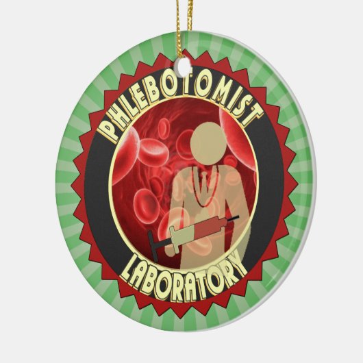 PHLEBOTOMIST BLOED LOGO KERAMISCH ORNAMENT (Links)
