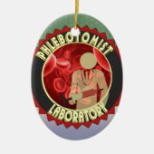 PHLEBOTOMIST BLOED LOGO KERAMISCH ORNAMENT (Voorkant)