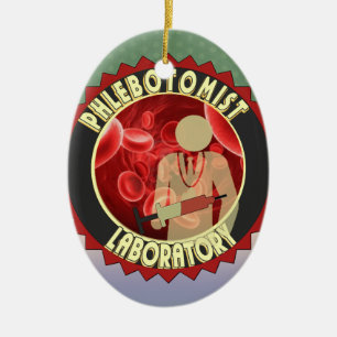 PHLEBOTOMIST BLOED LOGO KERAMISCH ORNAMENT