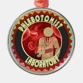 PHLEBOTOMIST BLOED LOGO METALEN ORNAMENT