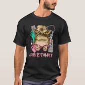Phlebotomist Blonde Messy Bun Straight Hair Leopar T-shirt (Voorkant)