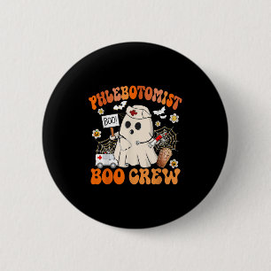 Phlebotomist Boo Crew Grappig Spook Halloween Kost Ronde Button 5,7 Cm