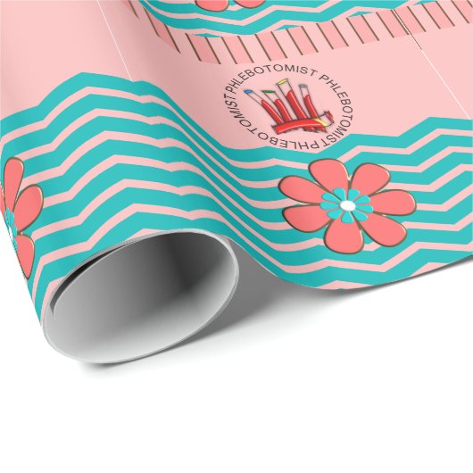 Phlebotomist Chevron Design Cadeaupapier (Rol Hoek)