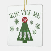 Phlebotomist Cute Green-kerstboom Keramisch Ornament (Links)