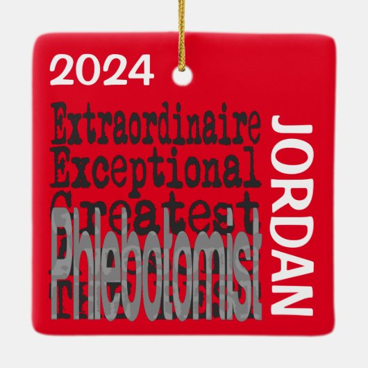 Phlebotomist Extraordinaire CUSTOM Keramisch Ornament (Achterkant)