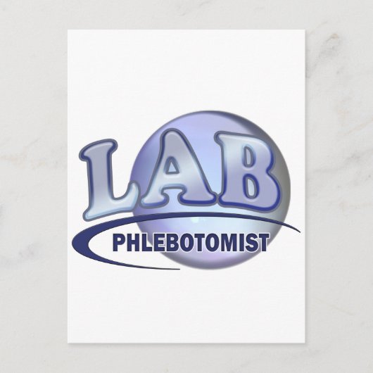 PHLEBOTOMIST Fun Blue LOGO Briefkaart (Voorkant)