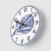 PHLEBOTOMIST Fun Blue LOGO Ronde Klok (Hoek)